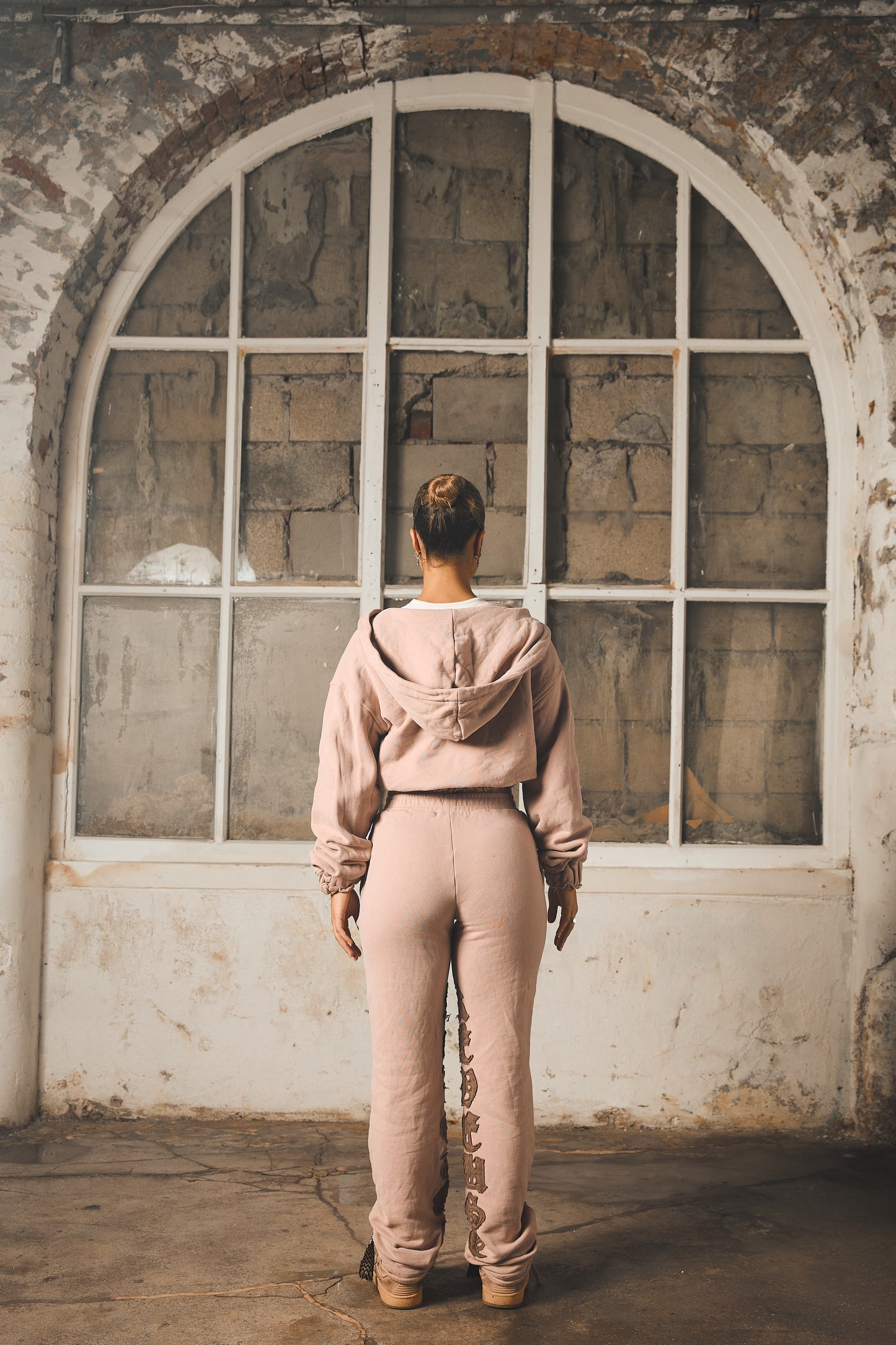 Taupe Embroidered Logo Joggers