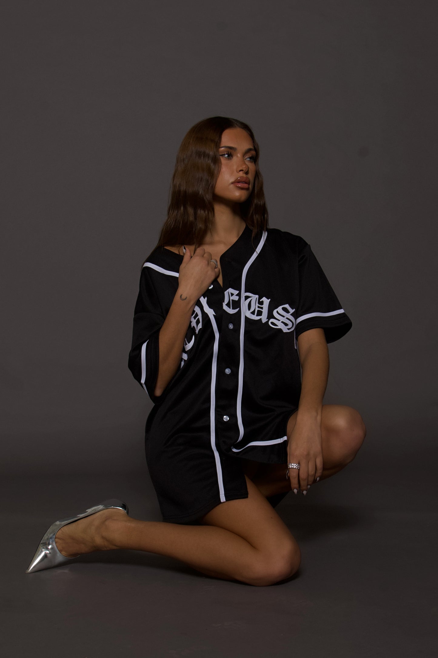 Oversized Baseball T-Shirt Dress RVEUSE Oversized Baseball T-Shirt Dress RVEUSE